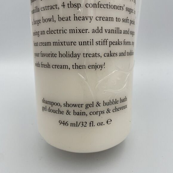 Philosophy Fresh Cream Shampoo, Shower Gel & Bubble Bath 32 Oz New Sealed + Pump - Picture 2 of 5